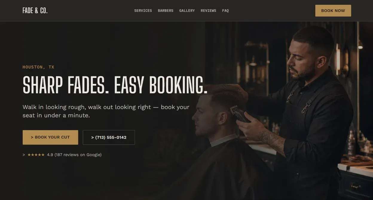 FADE & CO. working demo — desktop preview